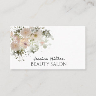 Boho elegante, weiche, rosa Aquarellblüte Visitenkarte