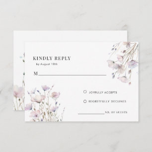Boho Elegante Wildblume Wedding Response Card Begleitkarte