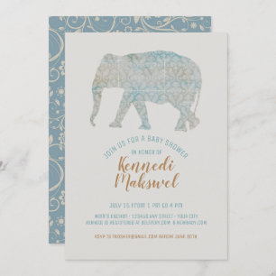Boho Elephant Baby Shower Einladung