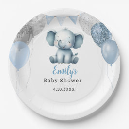 Boho Elephant Boy Balloons Babydusche Pappteller
