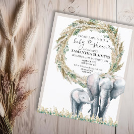 Boho Elephant Mutter Pampas Grass Baby Dusche
