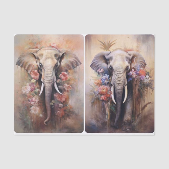 Boho Elephants Seidenpapier (Vorderseite)