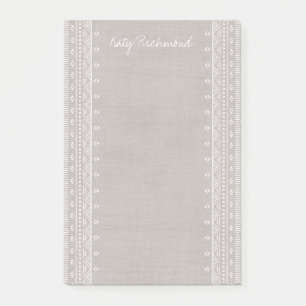 Boho Embroidery Tribal Pattern Post-its - Gray Post-it Klebezettel