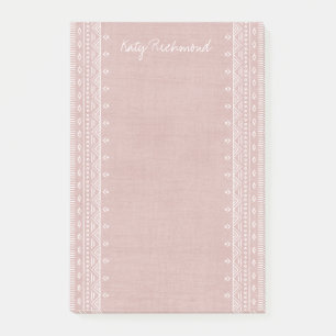 Boho Embroidery Tribal Pattern Post-its - Rosa Post-it Klebezettel
