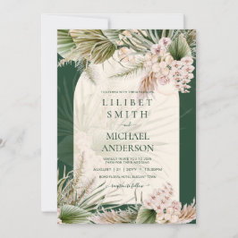 BOHO Emerald Green Pampas Grass Wedding