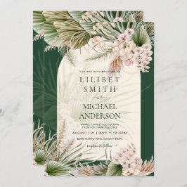 BOHO Emerald Green Pampas Grass Wedding