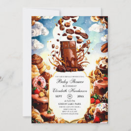 Boho Enchanted Chocolate Baby Shower Einladung