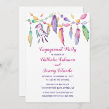 Boho Engagement Party Feathers Native American