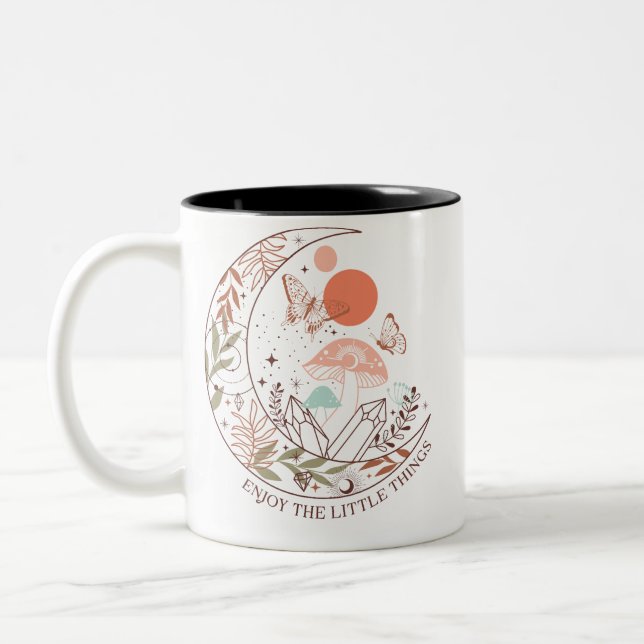 Boho “Enjoy the Little Things”  Zweifarbige Tasse (Links)