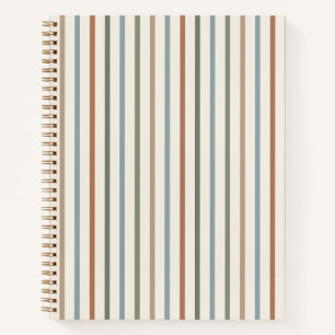Boho-Erde-Ton senkrechte Streifen minimalistisches Notizbuch