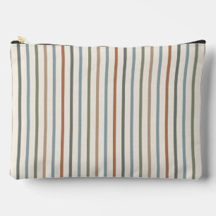 Boho-Erde-Ton senkrechte Streifen minimalistisches Zubehörtasche