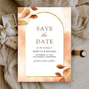 Boho Erdig Terrakotta Blätter Bogen Hochzeit Save The Date