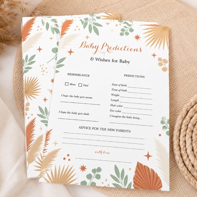 Boho Erdig Terrakotta Palme Baby Vorhersagen (Boho Earthy Terracotta Palm Baby Predictions)