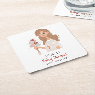 Boho-Erdmutter-Blumenstrauß der Herzen anpassen  Rechteckiger Pappuntersetzer