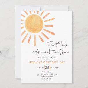 Boho Erste Reise um die Sonne 1. Geburtstag Einladung