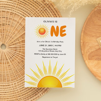 Boho Erste Reise um die Sonne 1. Geburtstag Einladung