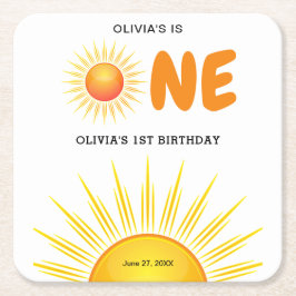 Boho Erste Reise um die Sonne 1. Geburtstag Rechteckiger Pappuntersetzer