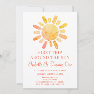 Boho Erste Reise um die Sonne Erster Geburtstag Einladung