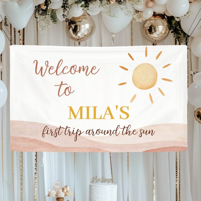 Boho Erste Reise um Sun Birthday Banner (Von Creator hochgeladen)
