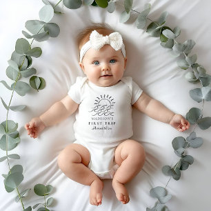 Boho Erster Ausflug rund um das Sun 1. Geburtstags Baby Strampler