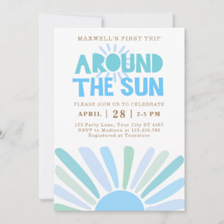Boho Erster Ausflug rund um das Sun 1. Geburtstags Einladung
