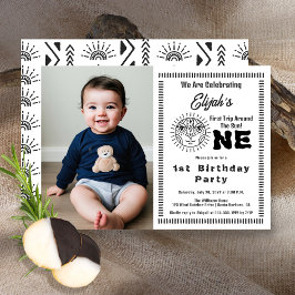 Boho Erster Rundgang durch das Sun 1. Geburtstags- Einladung