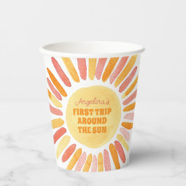 Boho Erster Rundgang durch das Sun 1. Geburtstags- Pappbecher