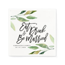 Boho essen Drink sei Verheiratet Wedkin Napkin