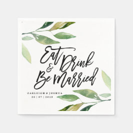 Boho essen Drink sei Verheiratet Wedkin Napkin Serviette