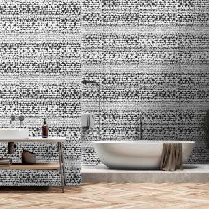 Boho Ethnic Wallpaper - Schwarz-Weiß-Wanddekor Tapete