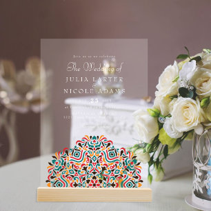Boho-Ethnische botanische Akzent-Mandala Acryleinladungen