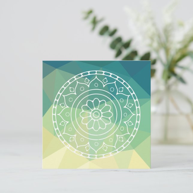 Boho ethnische Mandala-Blume (Stehend Vorderseite)
