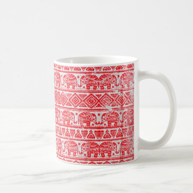 Boho-ethnisches Elefantenmuster Kaffeetasse (Rechts)