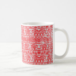 Boho ethnisches Elefantmuster Kaffeetasse