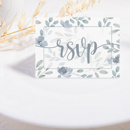 Boho Eucalyptus Floral Dusty Blue UAWG Wedding Begleitkarte