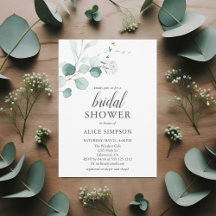 Boho Eucalyptus Greenery Bridal Dusche Einladung