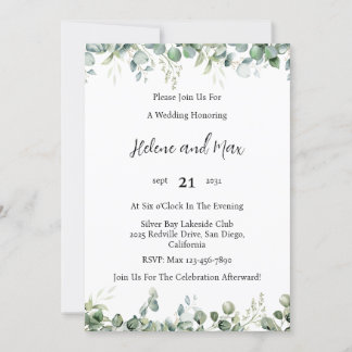 Boho Eucalyptus Greenery Wedding Einladung