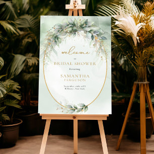 Boho eucalyptus grün Gold Bridal Willkommen Poster