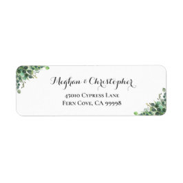 Boho Eucalyptus Leaf Wedding Return Address Label