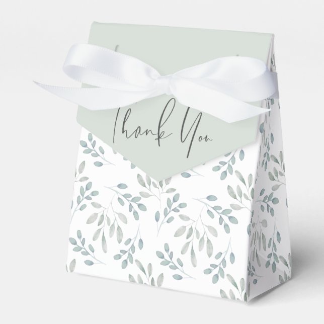 Boho Eucalyptus Pattern Dusty Blue Wedding Geschenkschachtel (Vorderseite)