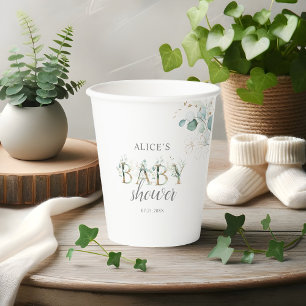 Boho Eucalyptus Verlasse Baby Shower Pappbecher