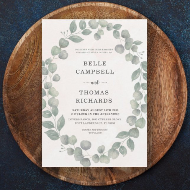 Boho Eucalyputus Sage & Orange Wedding Einladung (Von Creator hochgeladen)