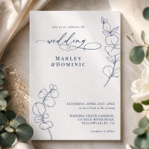 Boho-Eukalyptus-Federblüten-Hochzeit in Navyblau u