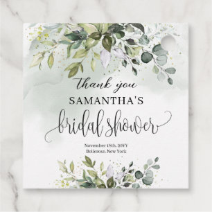 Boho Eukalyptus gründet Zweige Gold Bridal Geschenkanhänger