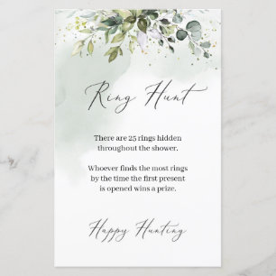 Boho Eukalyptus grünes Blattwerk Ringer Jagdspiel