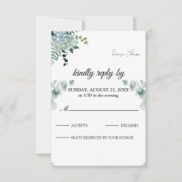 Boho-Eukalyptus-Grünzeug Sommerhochzeit RSVP Karte