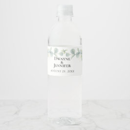 Boho-Eukalyptus-Grünzeug Sommerhochzeit Wasserflaschenetikett