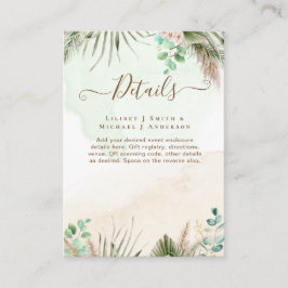 BOHO Eukalyptus Pampas Grass Greenerity Wedding Begleitkarte