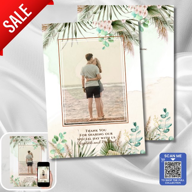 BOHO Eukalyptus Pampas Grass Greenerity Wedding Save The Date (Von Creator hochgeladen)