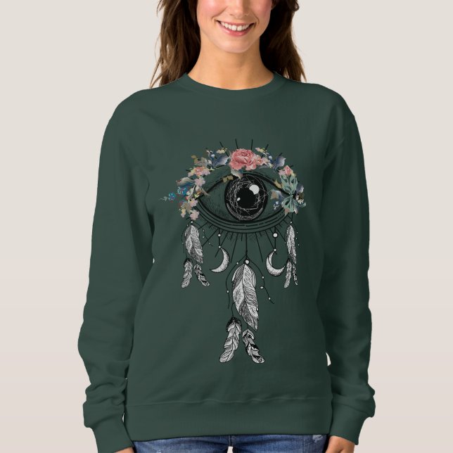 Boho Evil Eye Dreamcatcher Sweater Sweatshirt (Vorderseite)